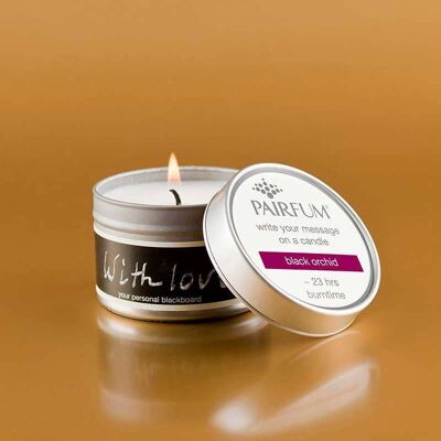 Write Your Message On A Candle - Black Orchid