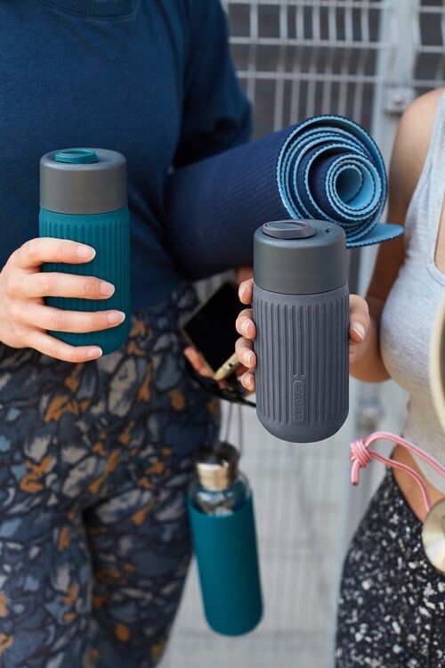 Glass Travel Mug - Leak Proof Glass Travel Cup 340ml - Ocean