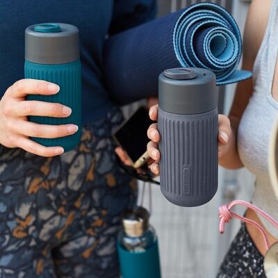 Glass Travel Mug - Leak Proof Glass Travel Cup 340ml - Ocean