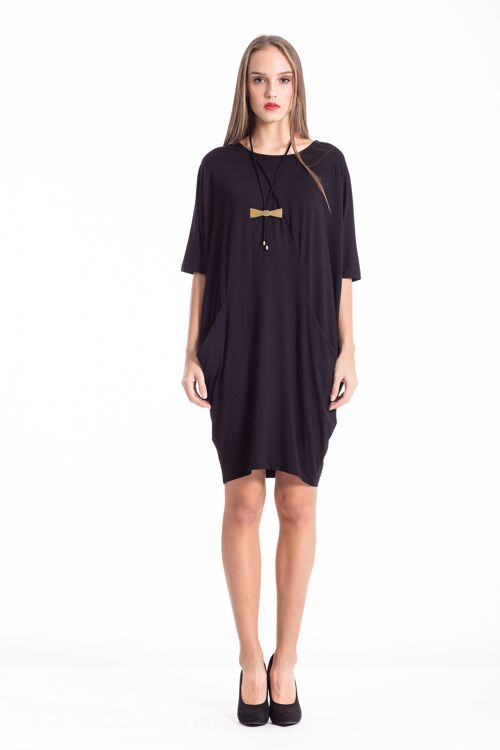 Batwing Sack Jersey Dress with Pockets In Sustainable Fabric