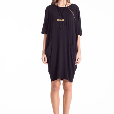 Batwing Sack Jersey Dress with Pockets In Sustainable Fabric