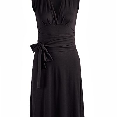 Sleeveless Empire Line Dress in Black Jersey