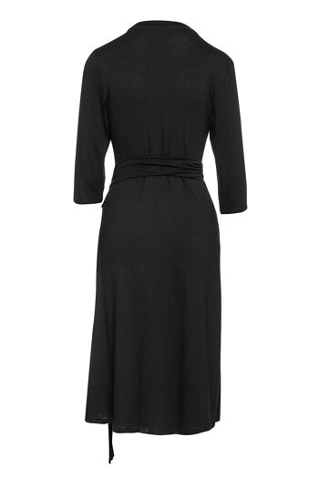 Robe ligne Empire noire avec ceinture 2