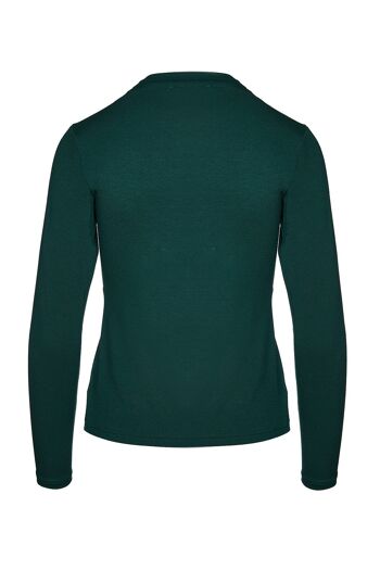 Haut cache-cœur vert à manches longues en jersey extensible durable 2