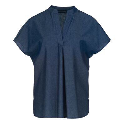 Sleeveless Indigo Cotton Style Top