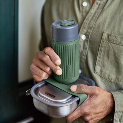 Glass Travel Mug - Leak Proof Glass Travel Cup 340ml - Olive