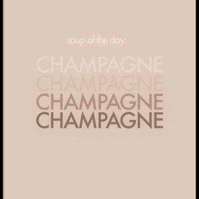 Cartel de sopa de champán