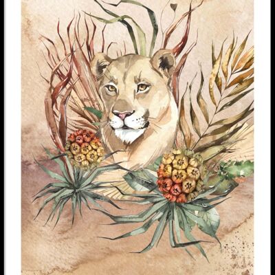 Poster con ritratto di leone femmina