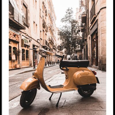 Yellow vespa poster