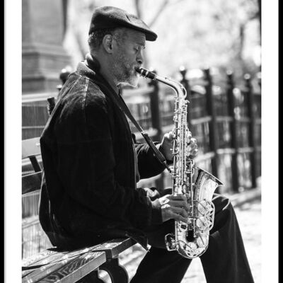 Cartel de saxofón hombre Nueva York