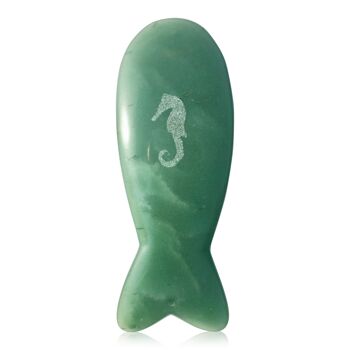 Outil de massage beauté rond Jade Gua Sha Fish Tail