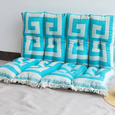 Cushion megalos meandros turquoise