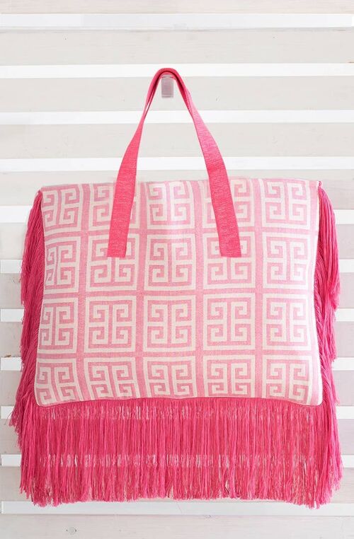 Bag meandros pink relax fringe