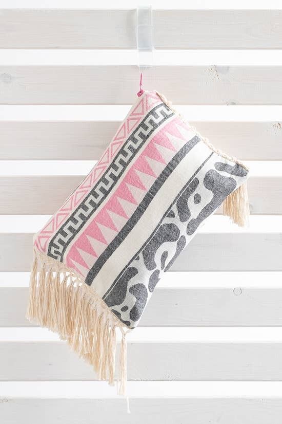 CLUTCH KEROS SCHWARZ & PINK extra Fransen