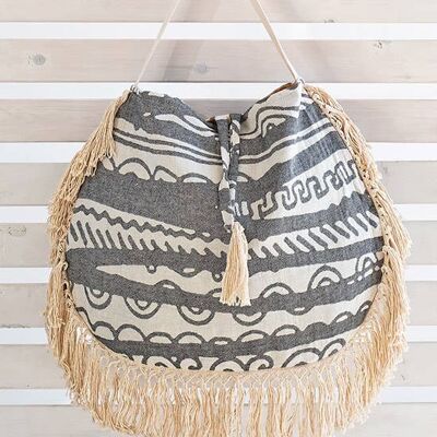 BOLSO PLAYA KIMA NEGRO FLECOS EXTRA