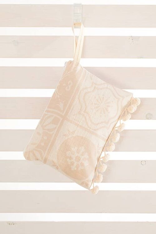 Clutch sikinos beige ponpon