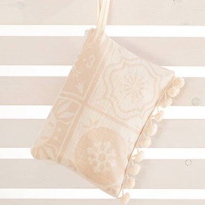 Clutch sikinos beige ponpon