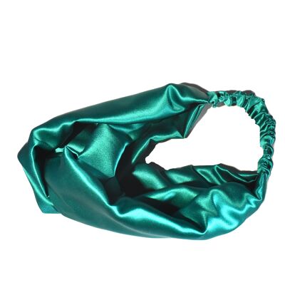 Teal Blue Silk Twisted Turban hairband and neck scarf in Mulberry Silk - 100% pure silk satin