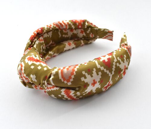Luxury Silk Knot Alice band - in iconic Liberty Silk Satin Gold Tapestry Hearts