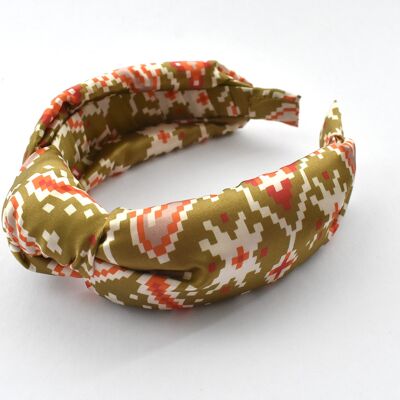 Luxury Silk Knot Alice band - in iconic Liberty Silk Satin Gold Tapestry Hearts