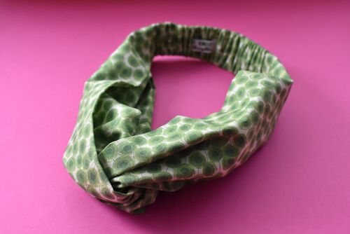 Ladies Twisted Turban hairband and neck scarf - Liberty of London Xanthe Sunbeam Green