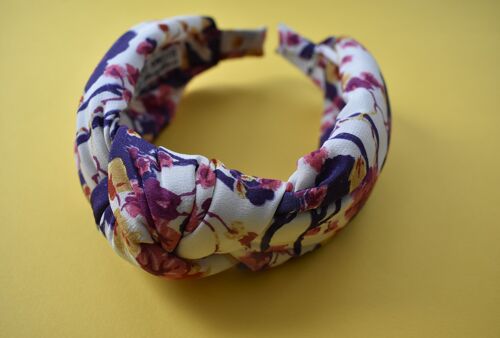 Luxury Silk Knot Alice band - Liberty of London Artist Ombrellino printed silk