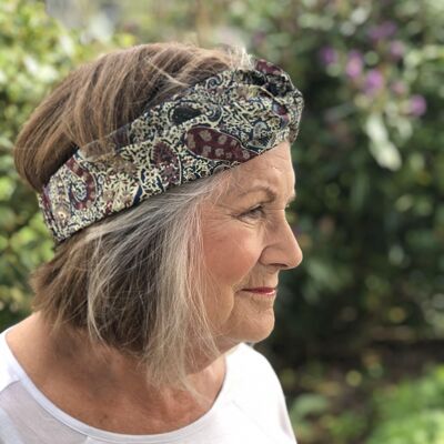 Diadema con turbante trenzado para mujer - Liberty of London Bourton Paisley estampado