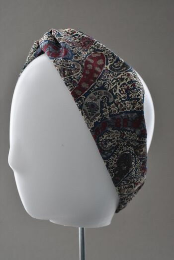 Bandeau turban torsadé pour femme - imprimé Liberty of London Bourton Paisley 7