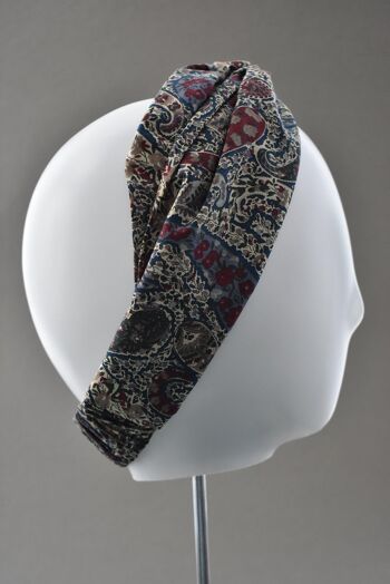 Bandeau turban torsadé pour femme - imprimé Liberty of London Bourton Paisley 8
