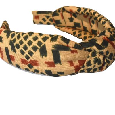 Tot Knot Alice band - Vintage Liberty of London Rust and Green Graphic in Varuna wool