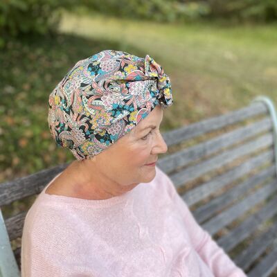 Cappello da donna turbante - Liberty of London Pink Pineapple Paisley