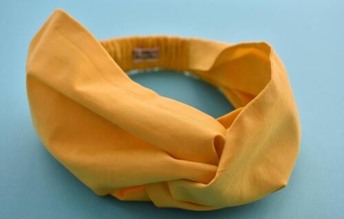 Yellow Twisted Turban hairband and neck scarf