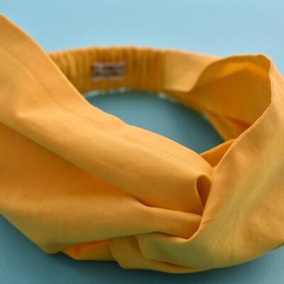 Serre-tête et foulard Turban torsadé jaune