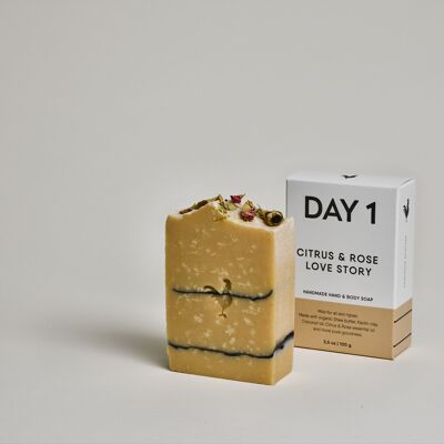 DAY 1 Hand & Body Soap Bar - Citrus & Rose Love Story