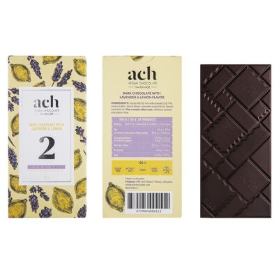 Dunkle Schokolade mit Bio-Lavendel-Zitronen-Geschmack (73%)
