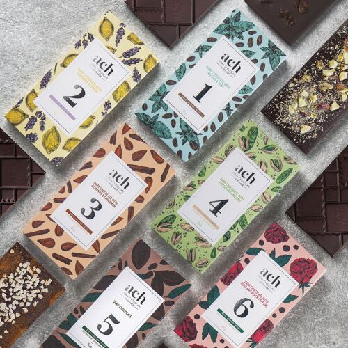 Discovery Pack 6 Flavours - Organic Dark Chocolate (73%) [20 pcs]