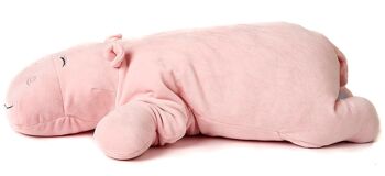 Oreiller en peluche - hippopotame rose - ultra doux - 56 cm (longueur) - Mots clés : oreiller décoratif, peluche, peluche, doudou 4