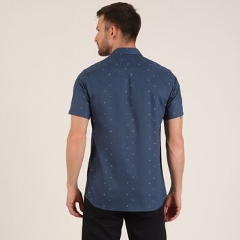 Chemise bleue imprimée à manches courtes Newham 4