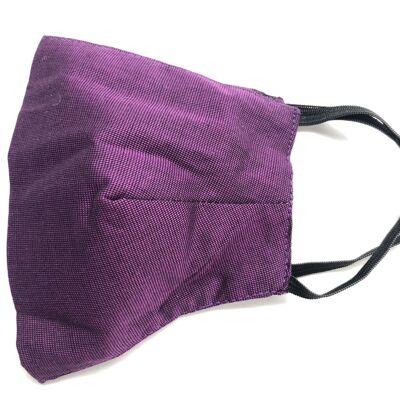 Cotton Face Mask - Purple with Black Elastic