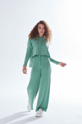 AW21/22-Pantalon de survêtement à jambe large Liquorish en vert- Small 4