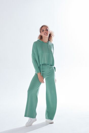 AW21/22-Pantalon de survêtement à jambe large Liquorish en vert- Small 6