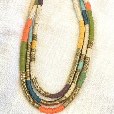 ALANA Necklace Orange / Khaki / Mastic