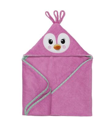 Serviette à capuche bébé Zoocchini - Penny le Pingouin 1