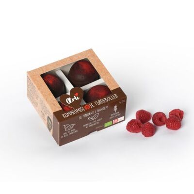 Mørk hindbær 4 stk. - rli' flødeboller - DK-ØKO-100 - 150 grammi
