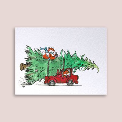 tarjeta, árbol de navidad