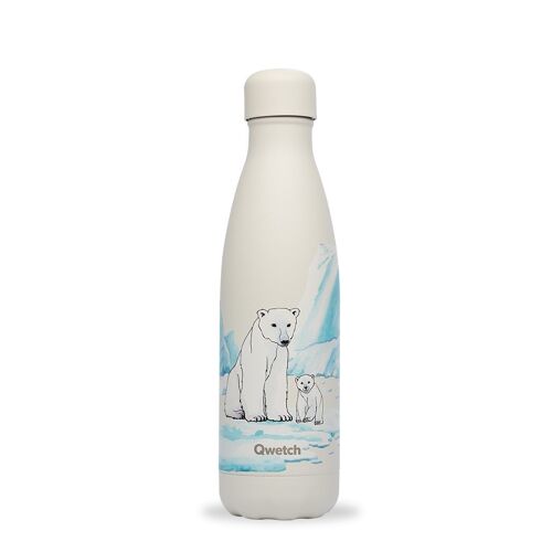 CHARITY Thermoflasche 500 ml, Arktis Eisbären, Weiß