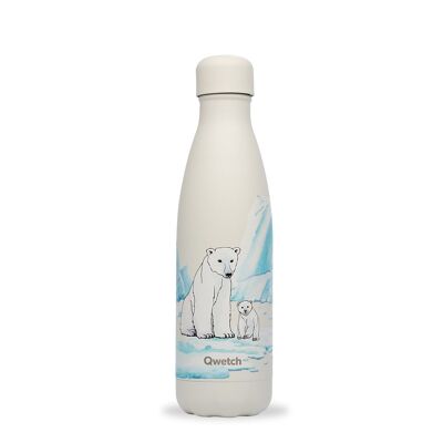 Termo CHARITY 500 ml, osos polares árticos, blanco