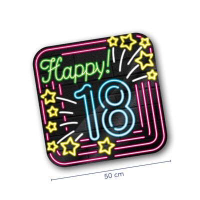 Letreros decorativos de neón - Happy 18