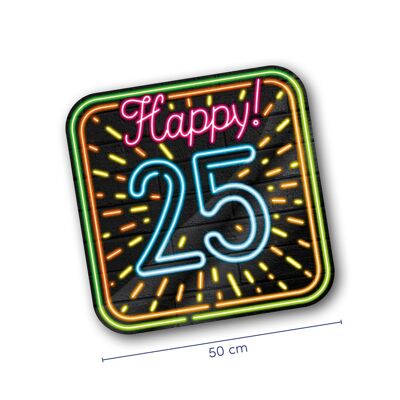 Letreros decorativos de neón - Happy 25