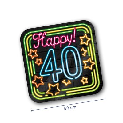 Letreros decorativos de neón - Happy 40